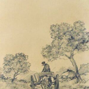 Joseph Gindra (1862-1938) - Landschap met boerenkar