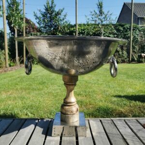 Luxusweinkübel für draußen - Chrom, Eiche - kürzlich