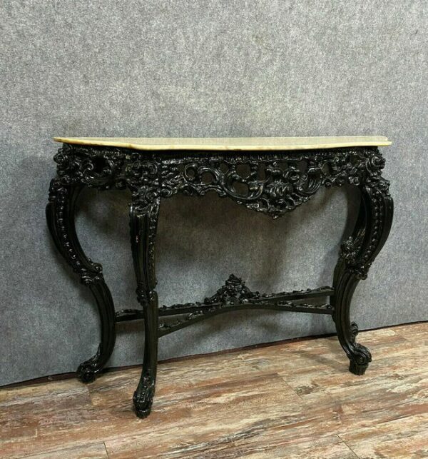Beistelltisch - Louis XV-Stil - Marmor, Lackiertes Holz - Anfang des 20. Jahrhunderts