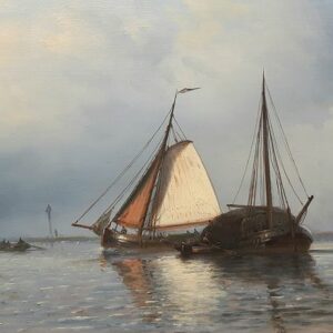 Nicolaas Martinus Wijdoogen (1824-1898) - Schepen in monding van de haven