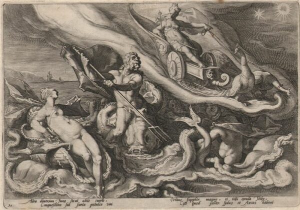Hendrick Goltzius (1558-1617) - Poseidon and Thetis on the seas - First state