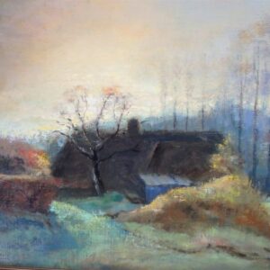 Janus Kluijtmans (1919-2004) - Ochtendgloren bij boerderij